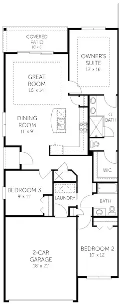 Manatee townhome floor plan at Seaire in Parrish, Florida